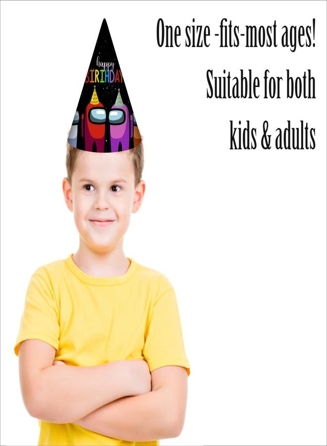 Party Baazaar Among Game Birthday Caps for Kids | Gaming Theme Party Hats | Birthday Caps for Boys & Girls (Pack of 10) - Image 4